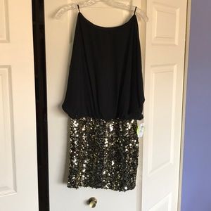 Black and gold dress